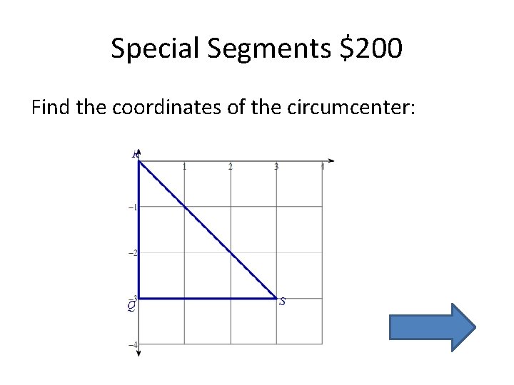 Special Segments $200 Find the coordinates of the circumcenter: Special Segments $200 Find the coordinates of the circumcenter: