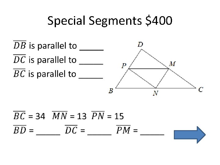 Special Segments $400 • 