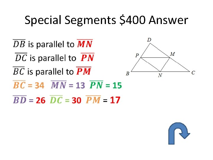 Special Segments $400 Answer • 