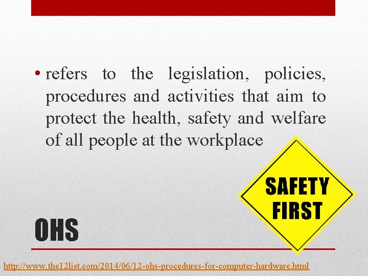 • refers to the legislation, policies, procedures and activities that aim to protect