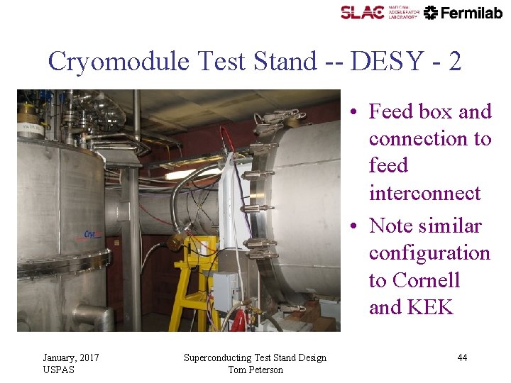 Cryomodule Test Stand -- DESY - 2 • Feed box and connection to feed Cryomodule Test Stand -- DESY - 2 • Feed box and connection to feed