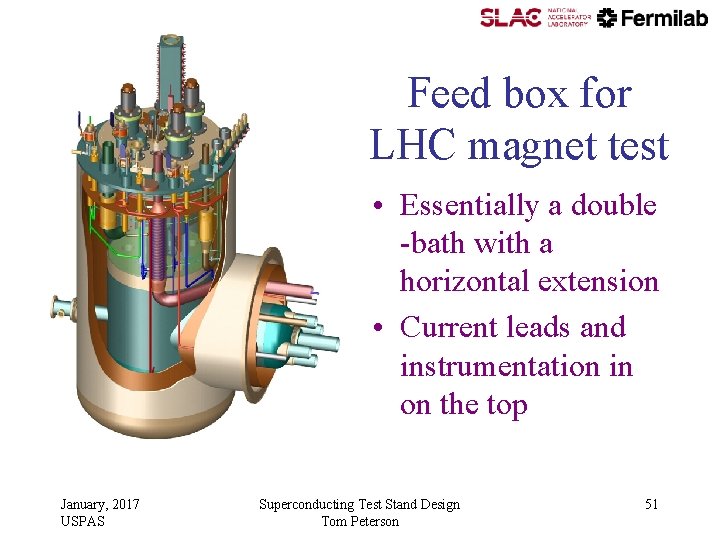 Feed box for LHC magnet test • Essentially a double -bath with a horizontal Feed box for LHC magnet test • Essentially a double -bath with a horizontal