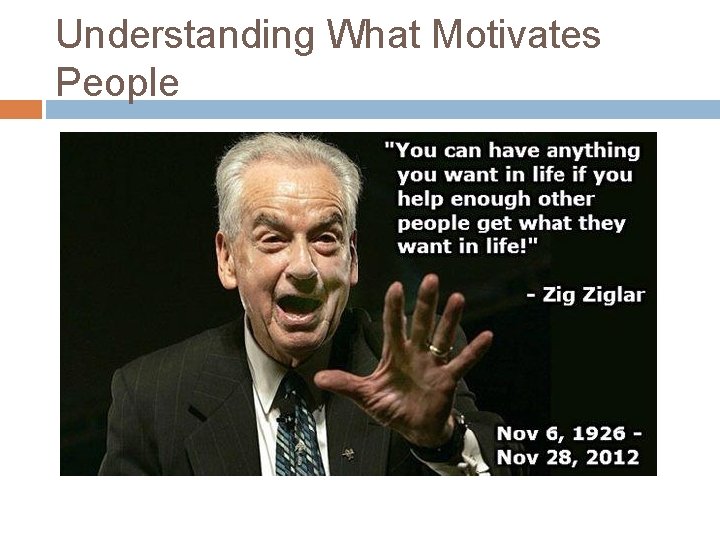 Understanding What Motivates People 