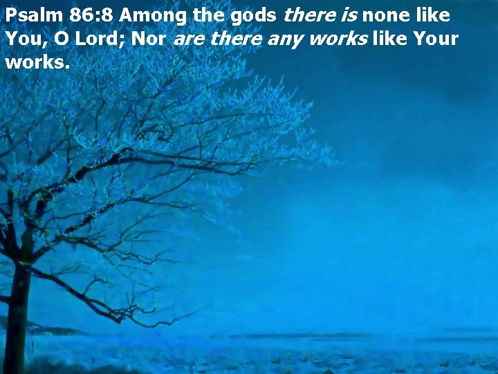 Psalm 86: 8 Among the gods there is none like You, O Lord; Nor