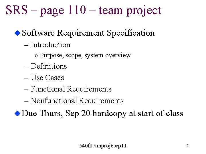 SRS – page 110 – team project u Software Requirement Specification – Introduction » SRS – page 110 – team project u Software Requirement Specification – Introduction »