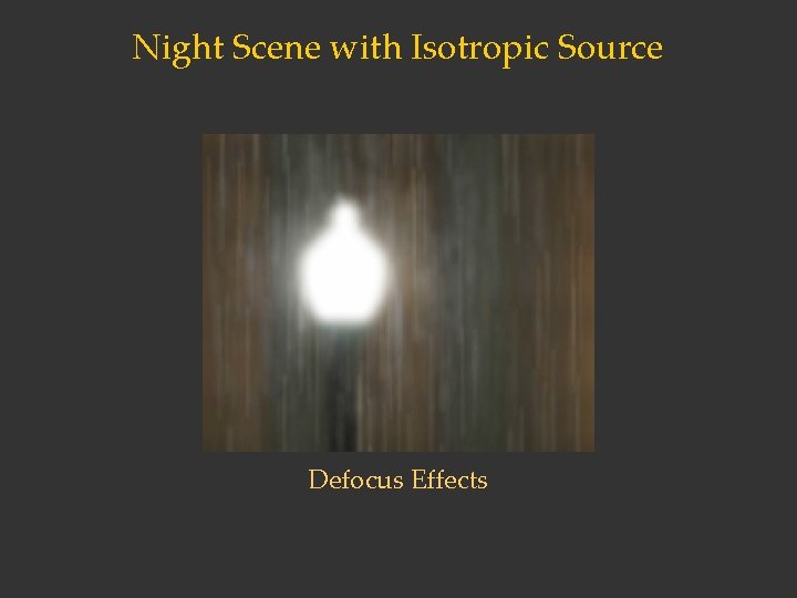 Night Scene with Isotropic Source Defocus Effects 