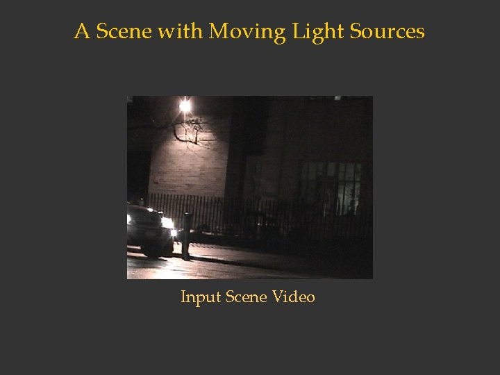 A Scene with Moving Light Sources Input Scene Video 