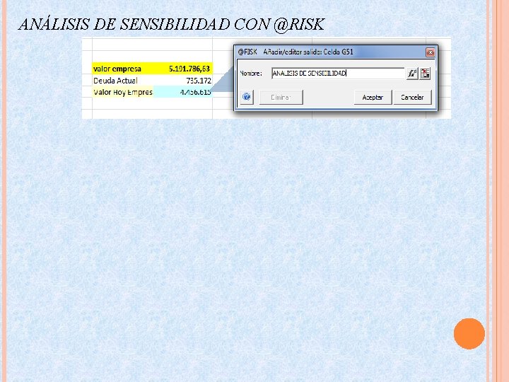 ANÁLISIS DE SENSIBILIDAD CON @RISK 