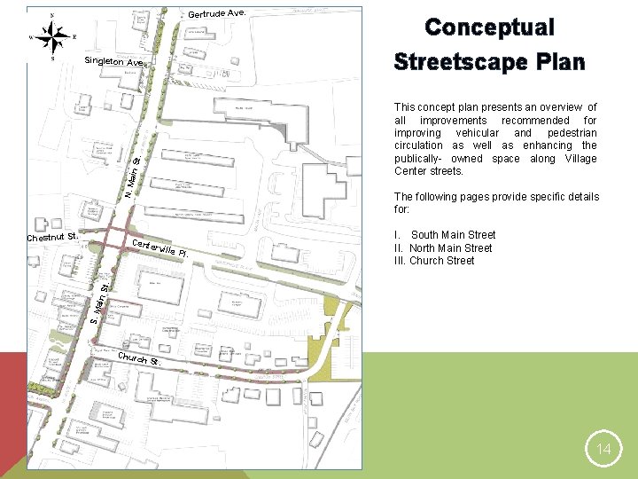 Gertrude Ave. Streetscape Plan Singleton Ave. ain S t. This concept plan presents an