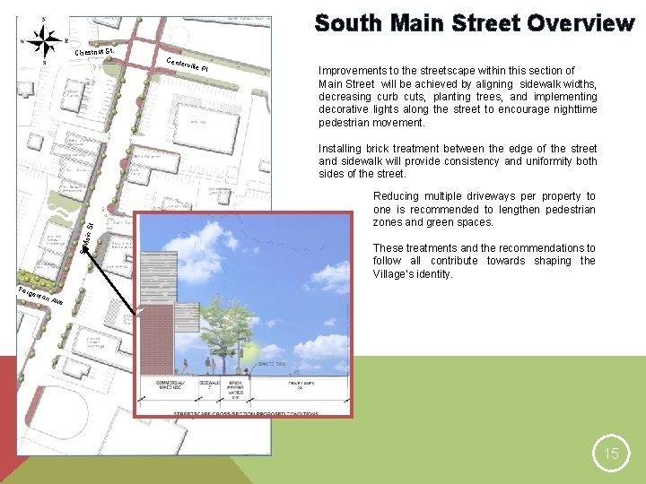 South Main Street Overview Chestnut St. Cente rville Pl. Improvements to the streetscape within