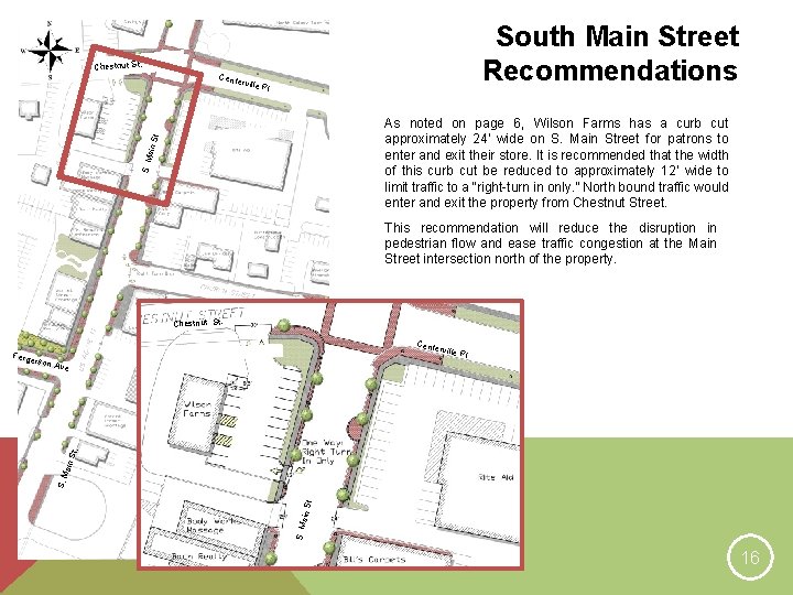 Chestnut St. Cente rville South Main Street Recommendations Pl. S. M ain S t.