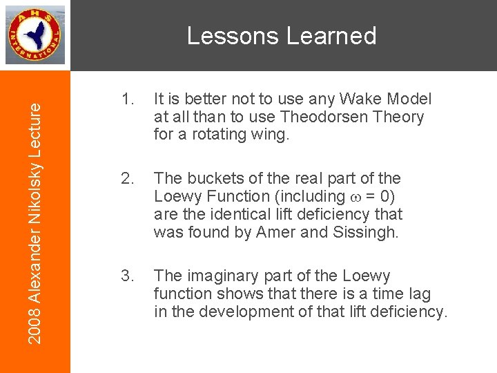 2008 Alexander Nikolsky Lecture Lessons Learned 1. It is better not to use any