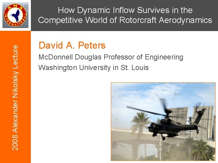 2008 Alexander Nikolsky Lecture How Dynamic Inflow Survives in the Competitive World of Rotorcraft