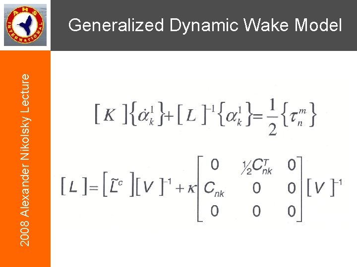 2008 Alexander Nikolsky Lecture Generalized Dynamic Wake Model 