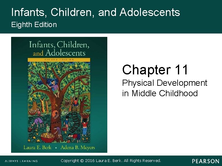 Infants, Children, and Adolescents Eighth Edition Chapter 11 Physical Development in Middle Childhood Copyright Infants, Children, and Adolescents Eighth Edition Chapter 11 Physical Development in Middle Childhood Copyright