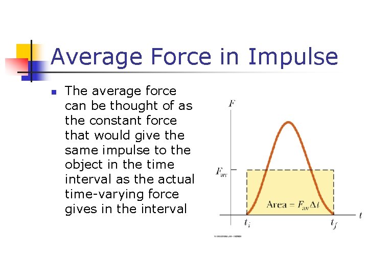 Average Force in Impulse n The average force can be thought of as the