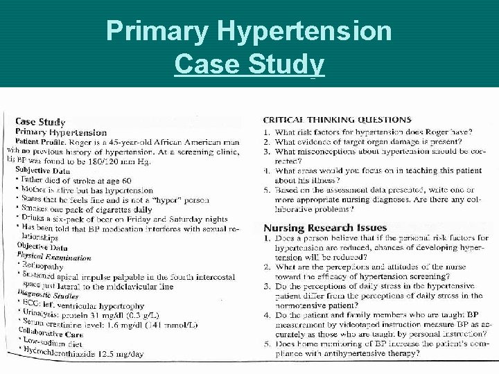 Primary Hypertension Case Study 