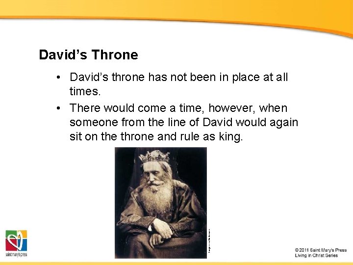 David’s Throne Image in public domain • David’s throne has not been in place