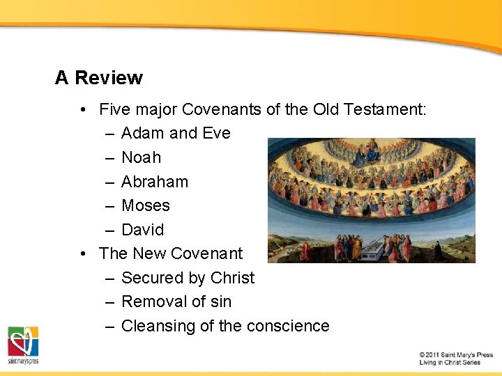 A Review • Five major Covenants of the Old Testament: – Adam and Eve