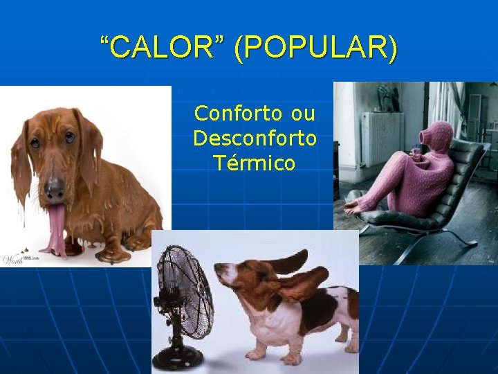 “CALOR” (POPULAR) Conforto ou Desconforto Térmico 