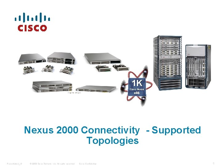 1 K Cisco Nexus x 86 Nexus 2000 Connectivity - Supported Topologies Presentation_ID ©