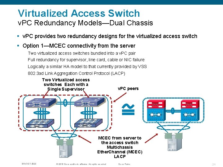 Virtualized Access Switch v. PC Redundancy Models—Dual Chassis § v. PC provides two redundancy