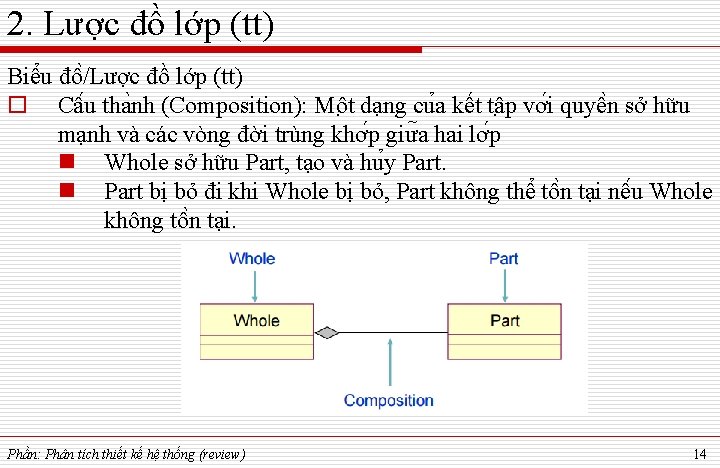 2. Lược đồ lớp (tt) Biê u đô /Lược đồ lớp (tt) o Câ