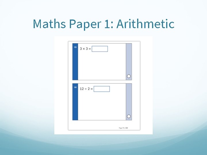 Maths Paper 1: Arithmetic 