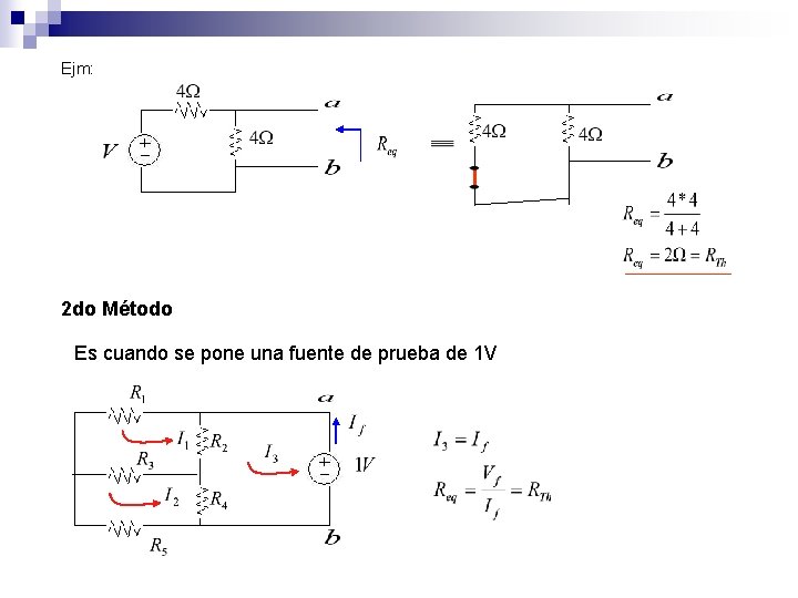 Ejm: 2 do Método Es cuando se pone una fuente de prueba de 1