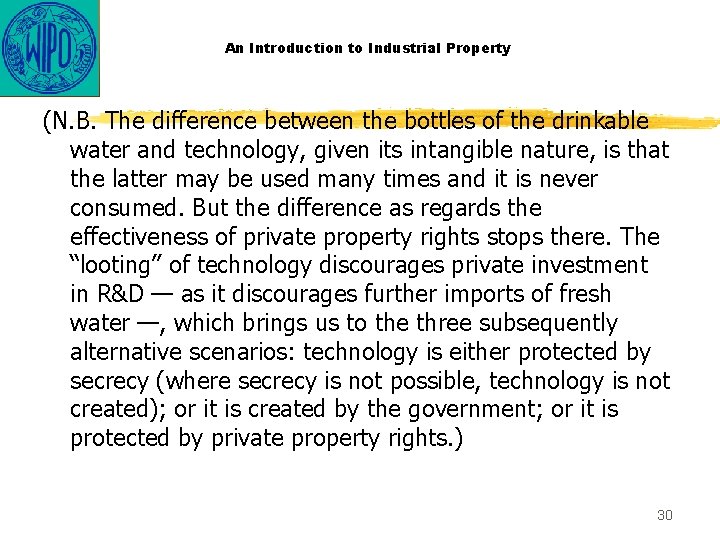 An Introduction to Industrial Property (N. B. The difference between the bottles of the