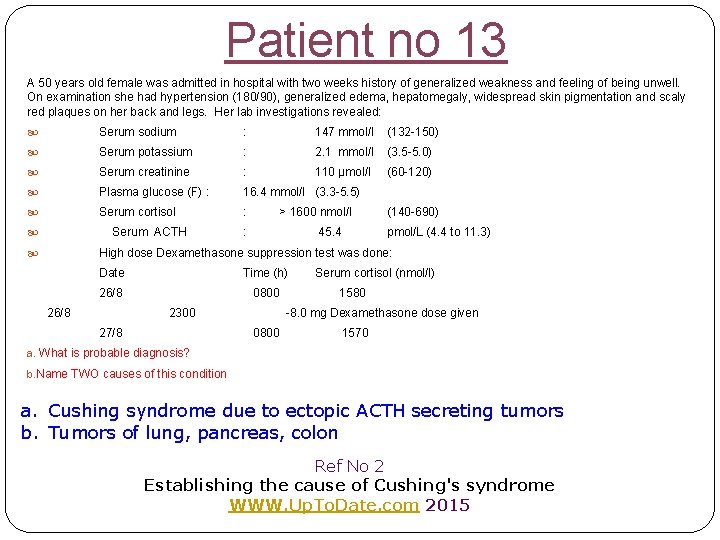 Patient no 13 A 50 years old female was admitted in hospital with two