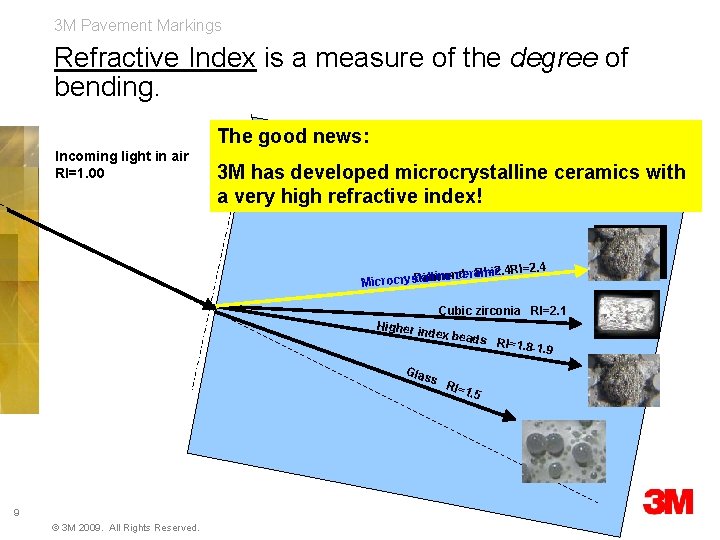 3 M Pavement Markings Refractive Index is a measure of the degree of bending.