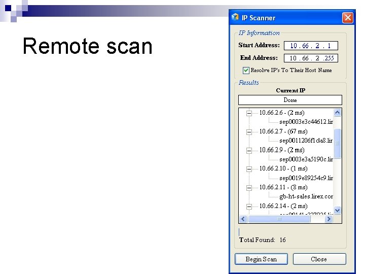 Remote scan 