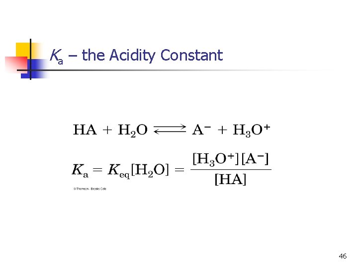 Ka – the Acidity Constant 46 