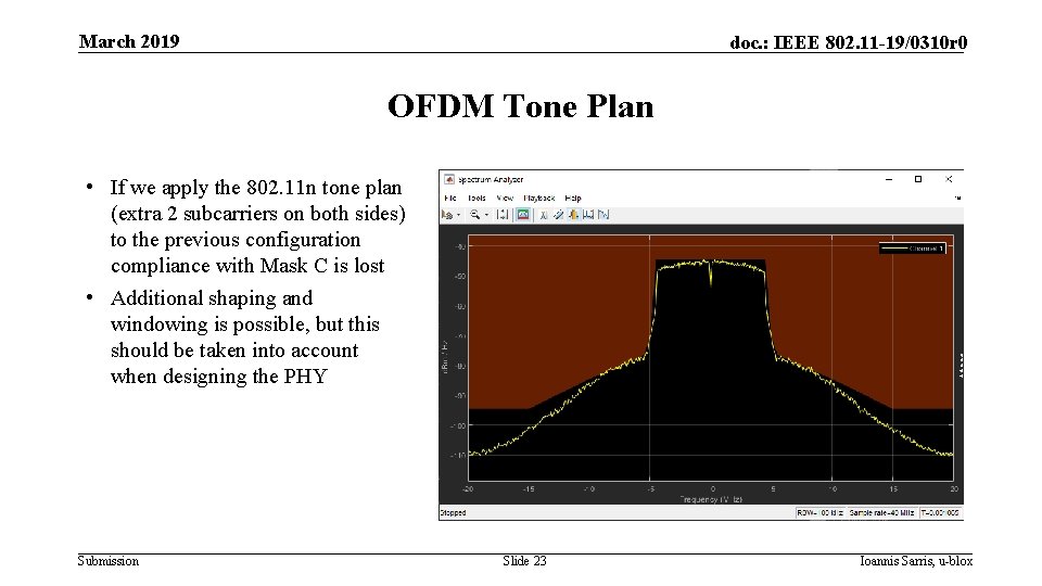March 2019 doc. : IEEE 802. 11 -19/0310 r 0 OFDM Tone Plan •