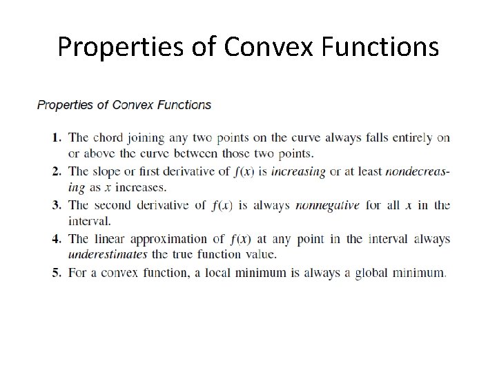 Properties of Convex Functions 