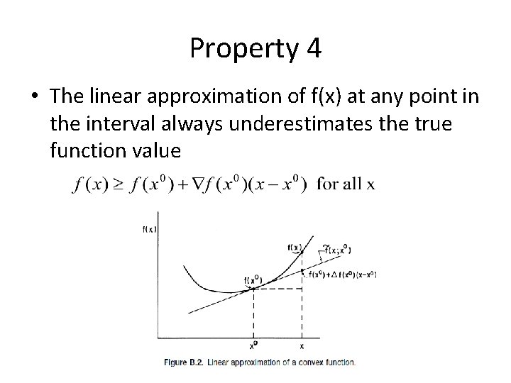 Property 4 • The linear approximation of f(x) at any point in the interval
