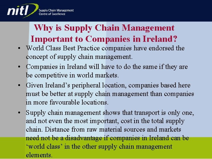 Why is Supply Chain Management Important to Companies in Ireland? • World Class Best Why is Supply Chain Management Important to Companies in Ireland? • World Class Best
