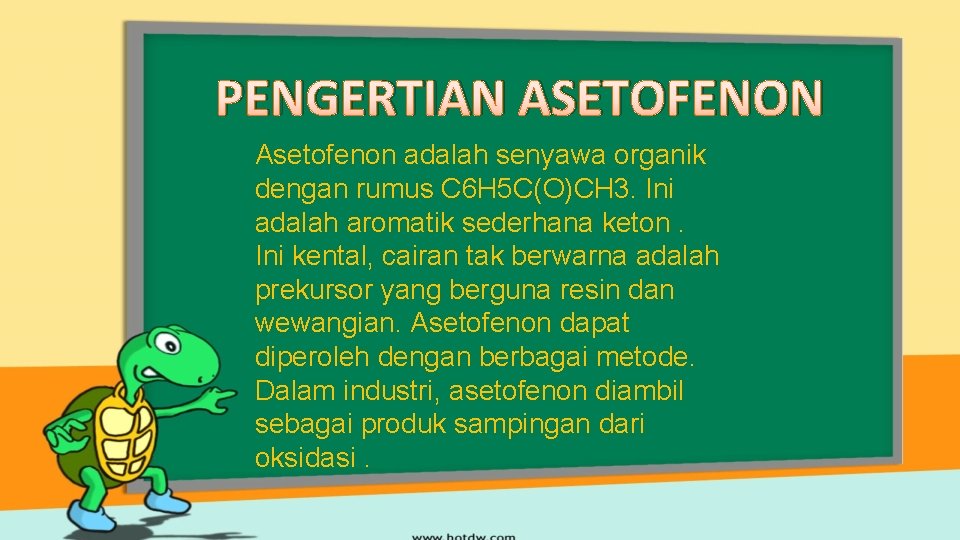 PENGERTIAN ASETOFENON Asetofenon adalah senyawa organik dengan rumus C 6 H 5 C(O)CH 3.