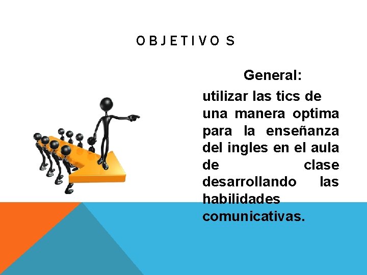 OBJETIVO S General: utilizar las tics de una manera optima para la enseñanza del