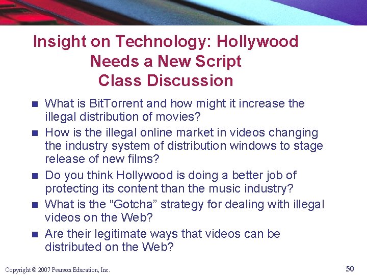 Insight on Technology: Hollywood Needs a New Script Class Discussion n n What is