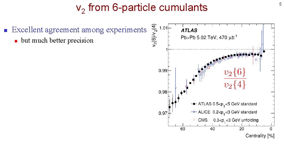 v 2 from 6 -particle cumulants n Excellent agreement among experiments n but much