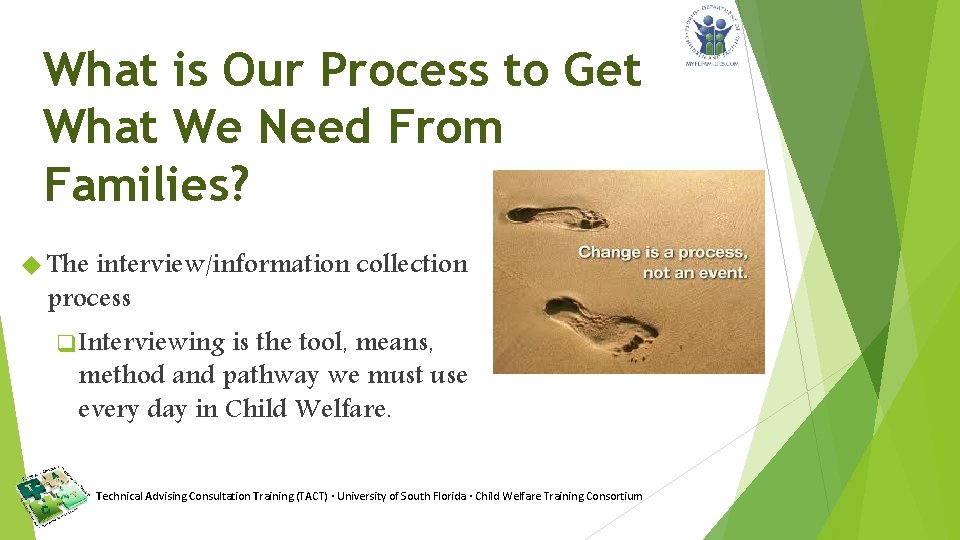 What is Our Process to Get What We Need From Families? The interview/information collection