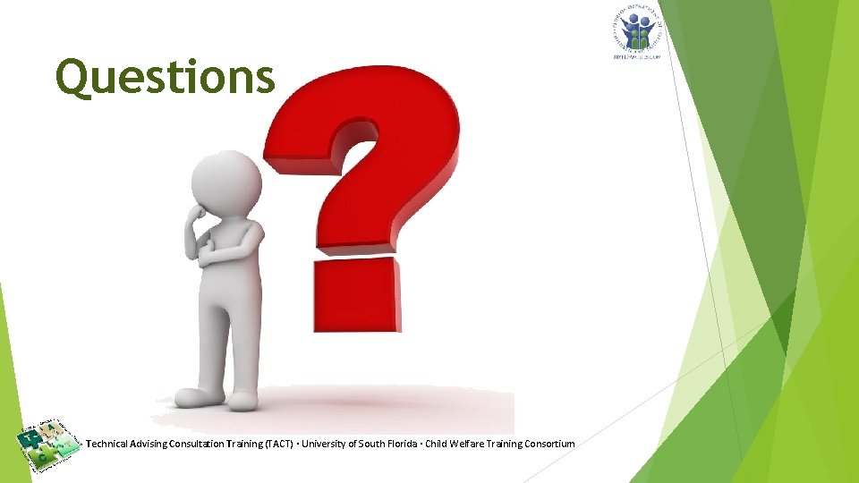 Questions Technical Advising Consultation Training (TACT) · University of South Florida · Child Welfare