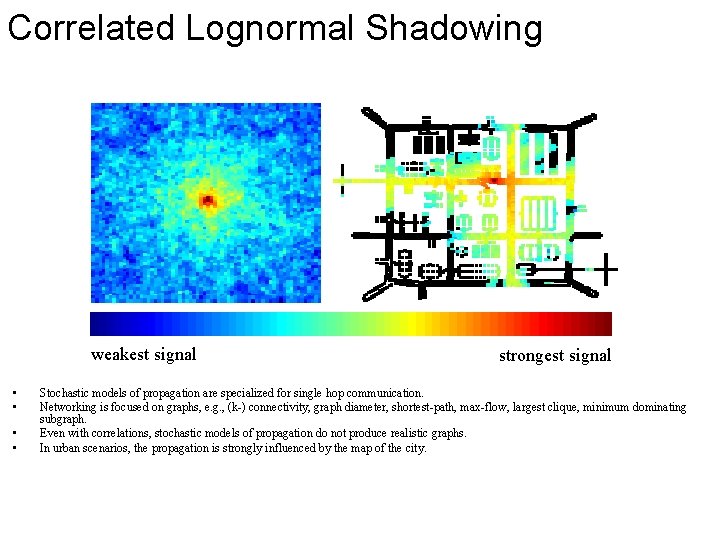 Correlated Lognormal Shadowing weakest signal • • strongest signal Stochastic models of propagation are