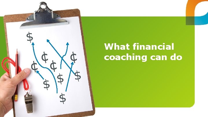 ¢ $ ¢ ¢ $ 7 $ $ $ What financial coaching can do