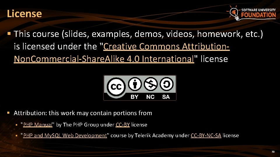 License § This course (slides, examples, demos, videos, homework, etc. ) is licensed under