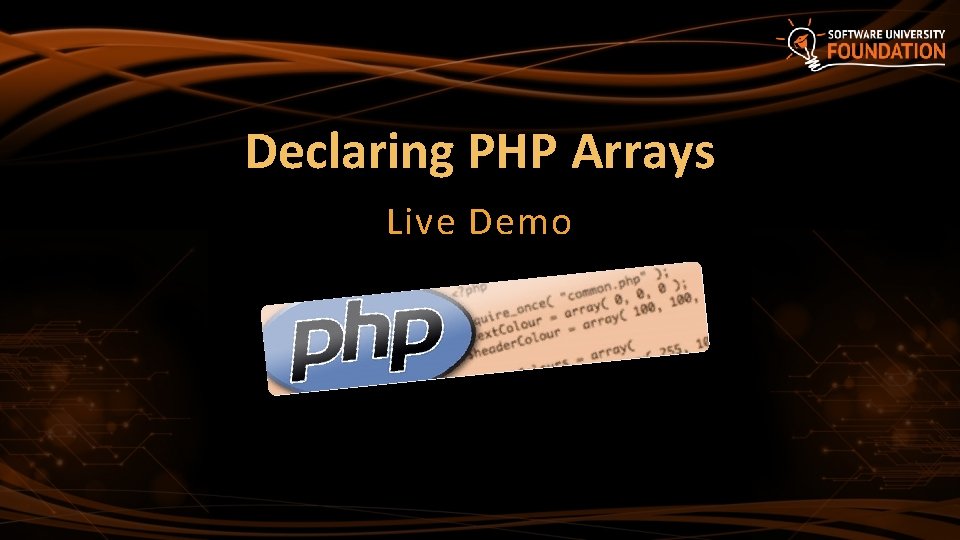 Declaring PHP Arrays Live Demo 