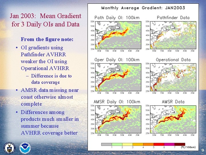 Jan 2003: Mean Gradient for 3 Daily OIs and Data From the figure note: