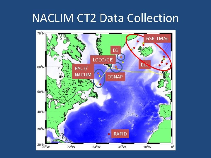 NACLIM CT 2 Data Collection GSR-TMAs DS LOCO/CIS RACE/ NACLIM EEL OSNAP RAPID 